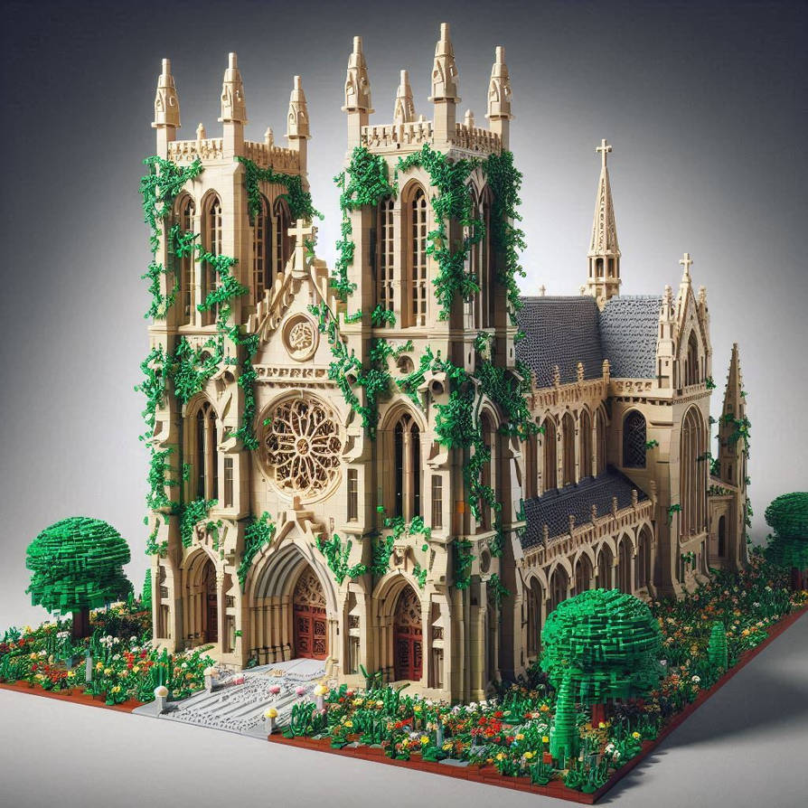 Lego Cathedral Exterior With Vines And Ivy Growing By JamesHosie1995 On lego-cathedral-exterior-with-vines-and-ivy-growing-by-jameshosie1995-on