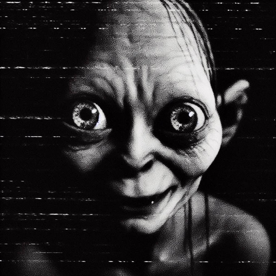 Close-up of Gollum's face in darkness, only bulgin by JamesHosie1995 on ...