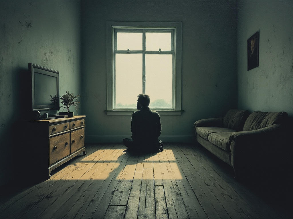 loneliness in a very tiny room painting by JamesHosie1995 on DeviantArt