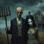 A dark and eerie reinterpretation of Grant Wood's