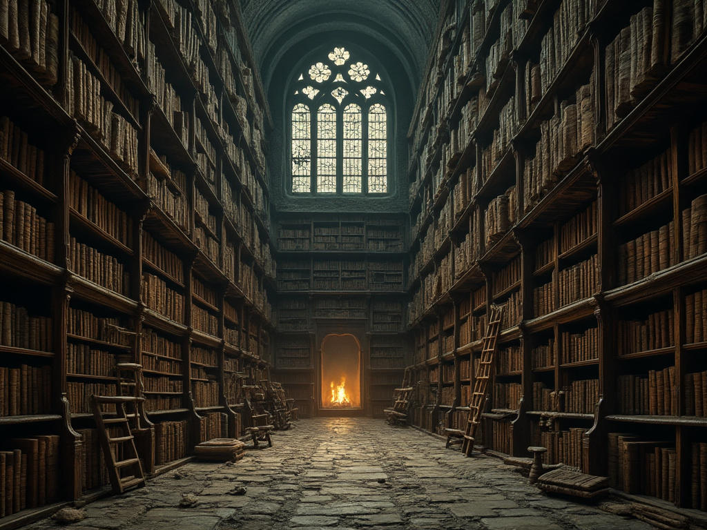 Labyrinthine Library Envision an immense, labyrinthine library stretchi by JamesHosie1995 on ...