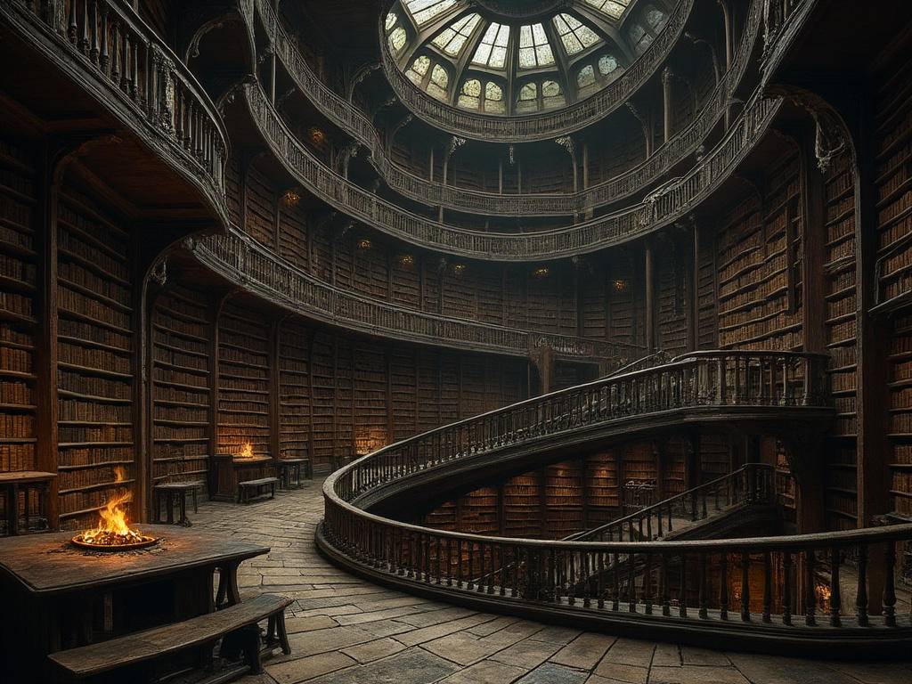 Labyrinthine Library Envision an immense, labyrinthine library stretchi by JamesHosie1995 on ...