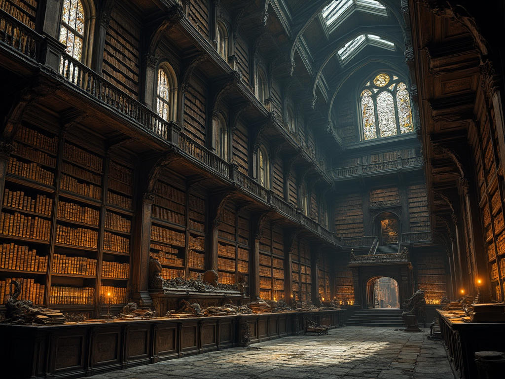 Labyrinthine Library Envision an immense, labyrinthine library stretchi by JamesHosie1995 on ...