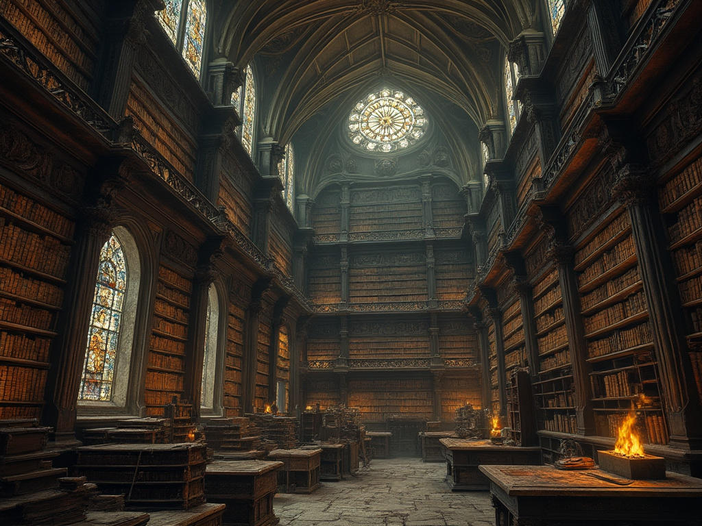 Labyrinthine Library Envision an immense, labyrinthine library stretchi by JamesHosie1995 on ...