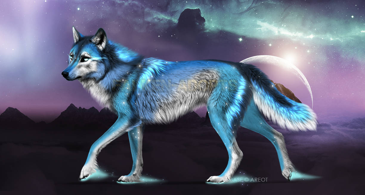 Blue Ice Wolf- Closed by AncientForestAdopts on DeviantArt