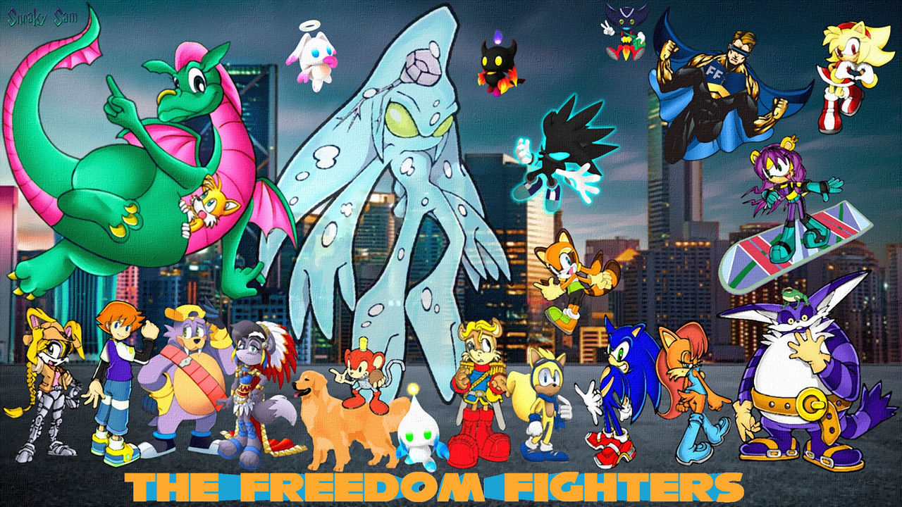 Cartoon Fighters Deviantart Roster The Freedom Fighters!(Custom Poster) by SneakySam101 on DeviantArt
