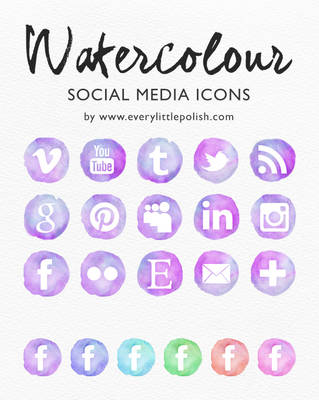 Watercolour Social Media Icons