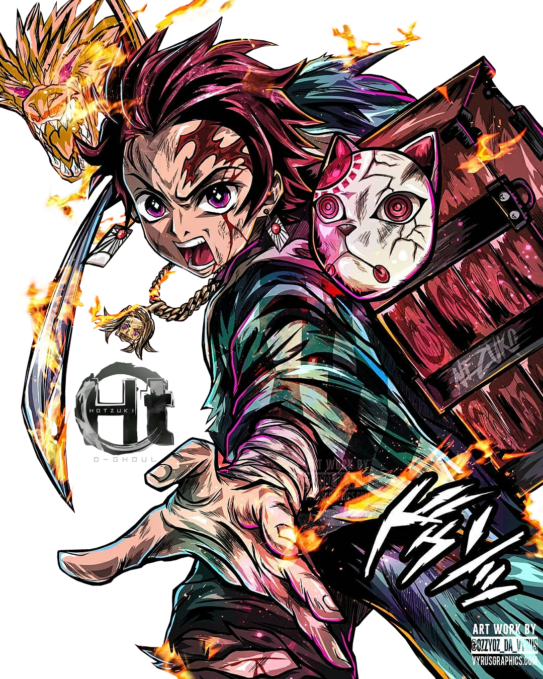 Kamado Tanjiro Render, Demon Slayer