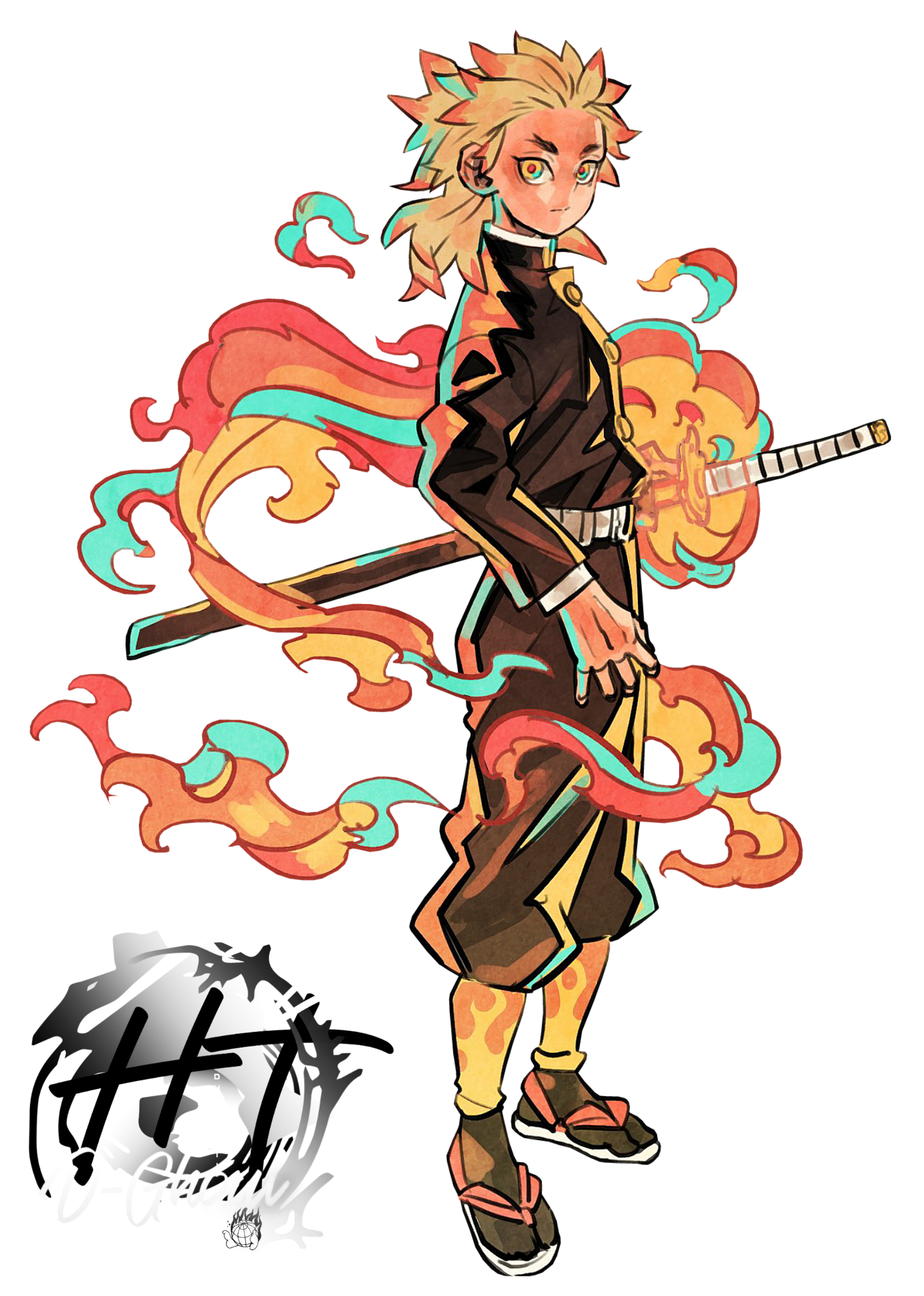 Fire Hashira Kyojuro Rengoku by MCAshe on DeviantArt