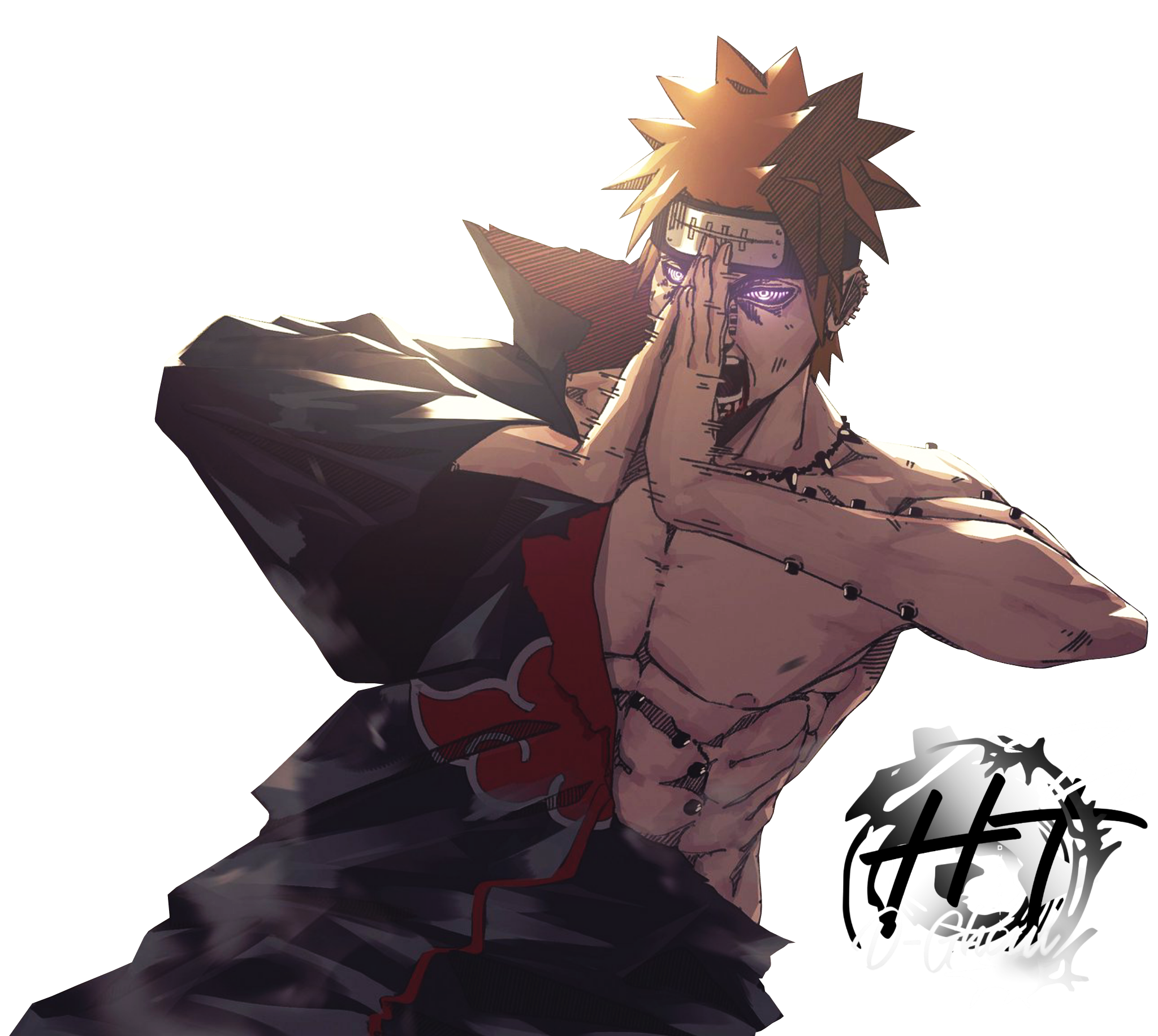 Drawing of ''Pain'' from the anime Naruto by YaboiArtLover on DeviantArt