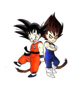 Kid Goku e Kid Vegeta DBS, Desenho