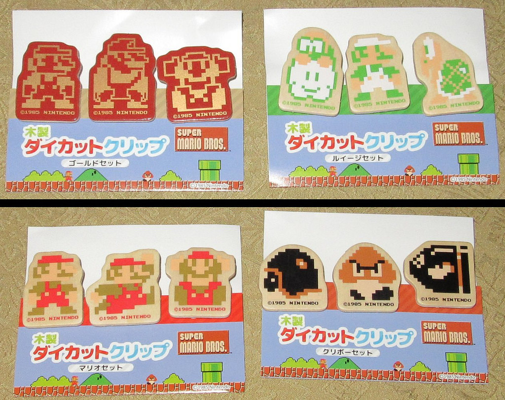 Mario Diecut Wood Clips Sets