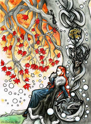 Sansa Stark Fanart with Celtic Knotwork Design by JaanasArtwork