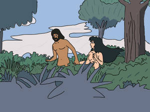 Adam and Eve at the garden of Eden