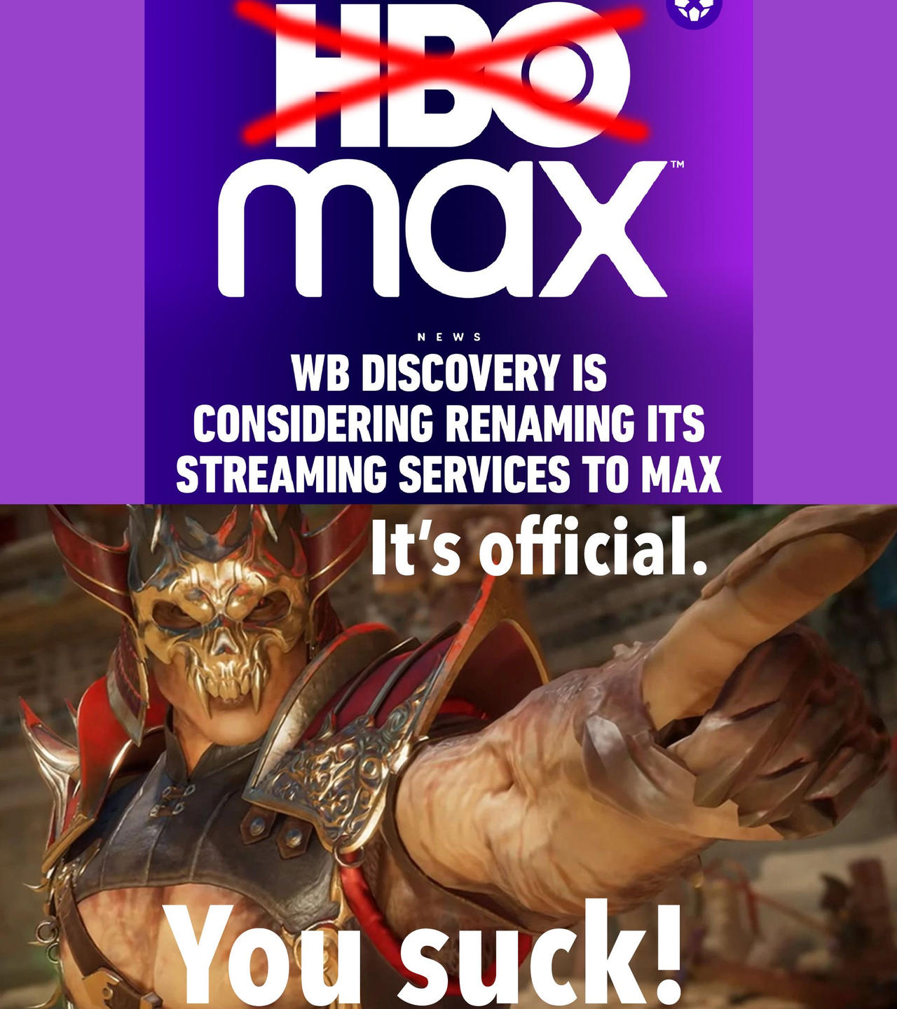 Shao Kahn Disses Renaming HBO Max to Max by chanyhuman on DeviantArt