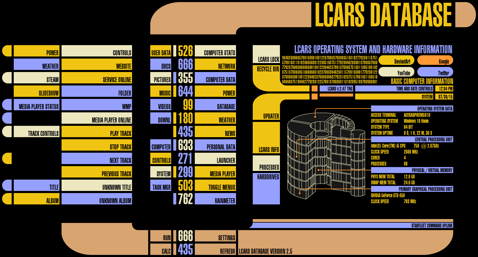 LCARS for Rainmeter v2.5 (WiP) by Jefson on DeviantArt