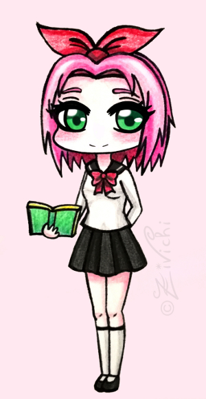 Chibi Sakura of Konoha High School by Zivichi