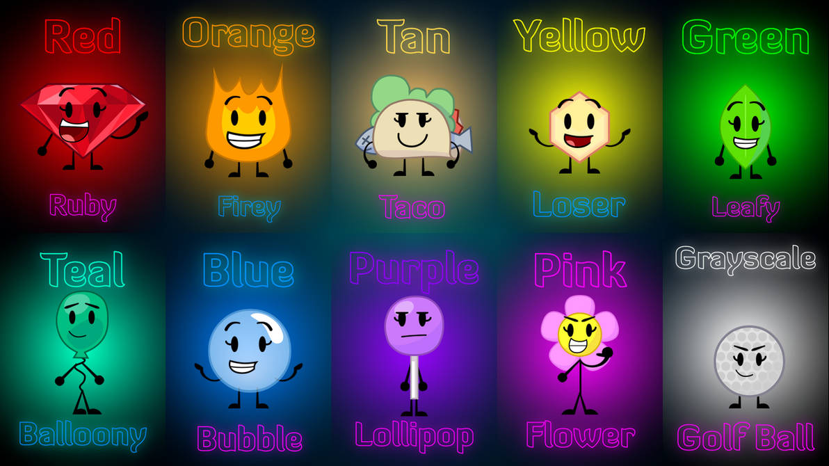 My Favorite BFDI Characters In Rainbow Order by SonnyDeviantArt2K9 on ...