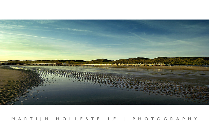 Low tide on an evening beach