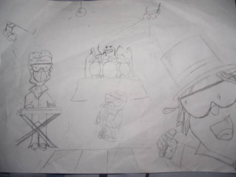 the gang intro in drawing