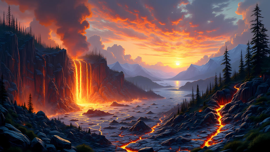 Java Rivers Of Fire Rivers of Fire Flow Beneath Fiery Skies by ZeevigoldAi on DeviantArt