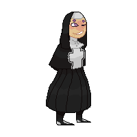 go see the nun, she has a quest for you (gif)