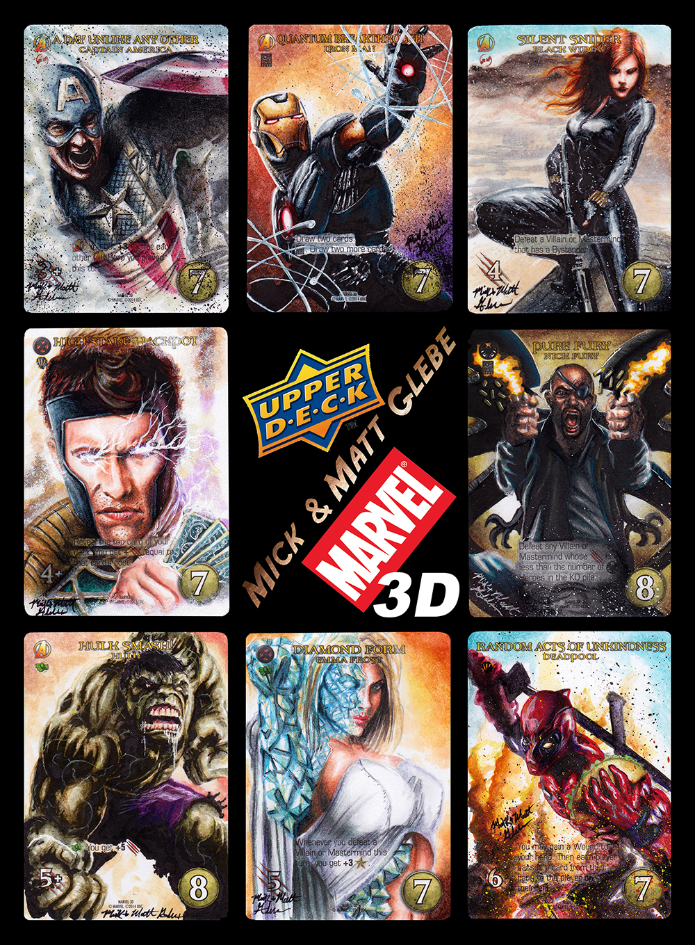 Glebe Marvel 3D Cards