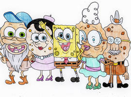 Spongebob and some of his family