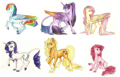 The Mane 6 by EarthnAshes