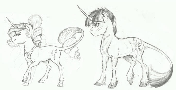 AU doodle- Rarity and Twilight