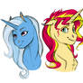 Doodle- Sunset Shimmer and Trixie