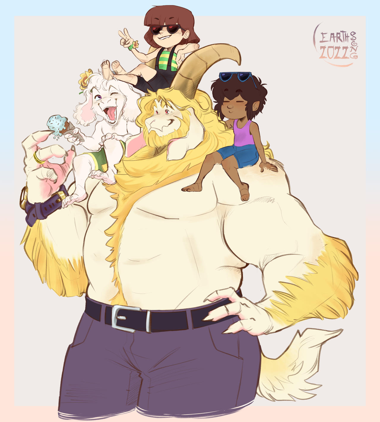 Beach Day with Papa Asgore by EarthnAshes on DeviantArt