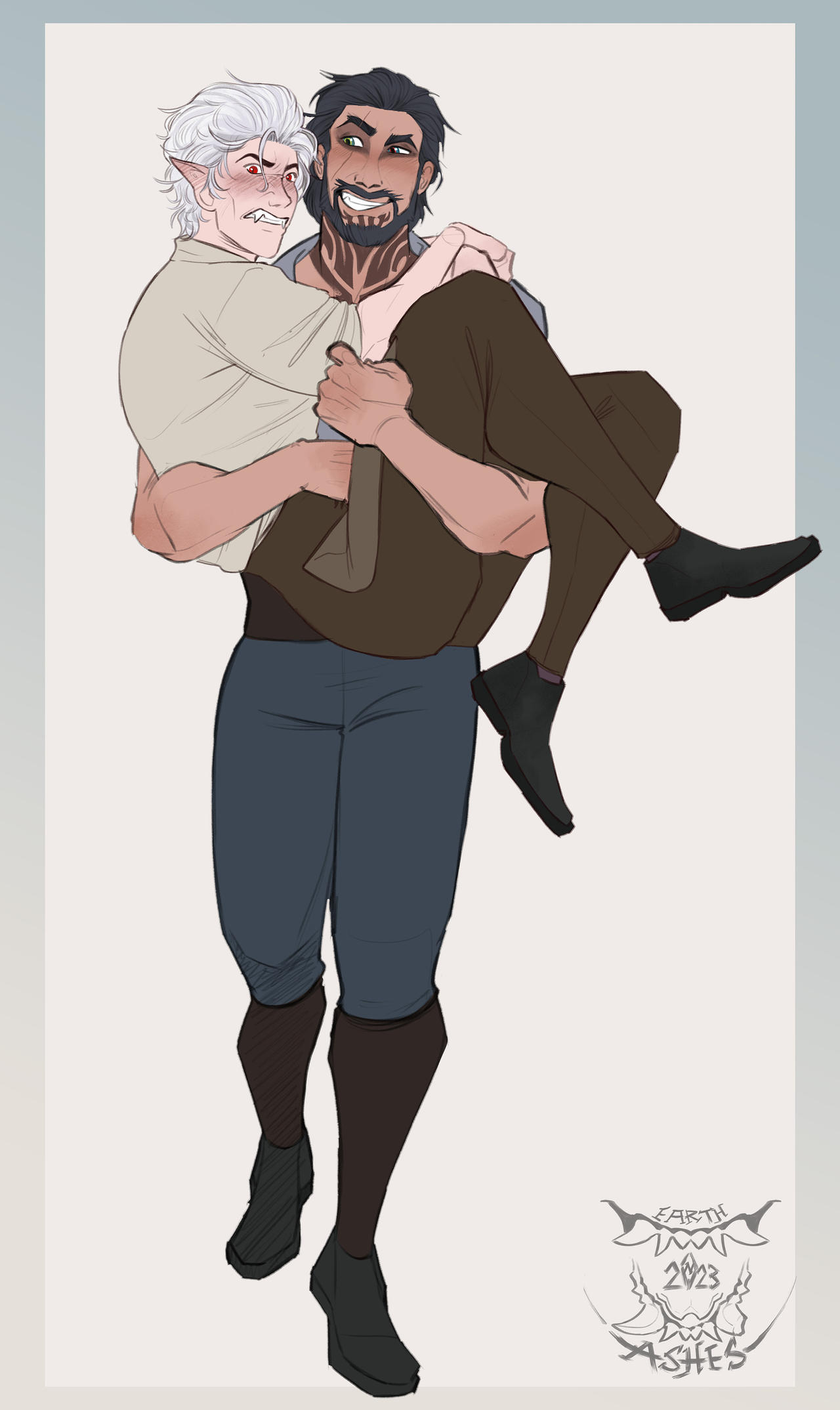 A Ruffian COMM: PUT ME DOWN, YOU RUFFIAN (affectionate) by EarthnAshes on DeviantArt