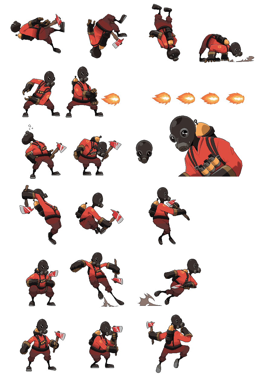 The Pyro sprites by Pokekoks on DeviantArt