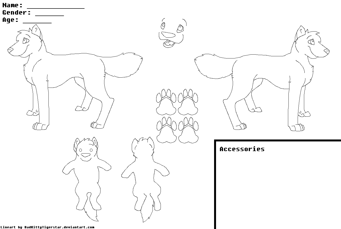 Wolf Reference Format Reference Sheet Template WOLF by BadKittyTigerstar on DeviantArt