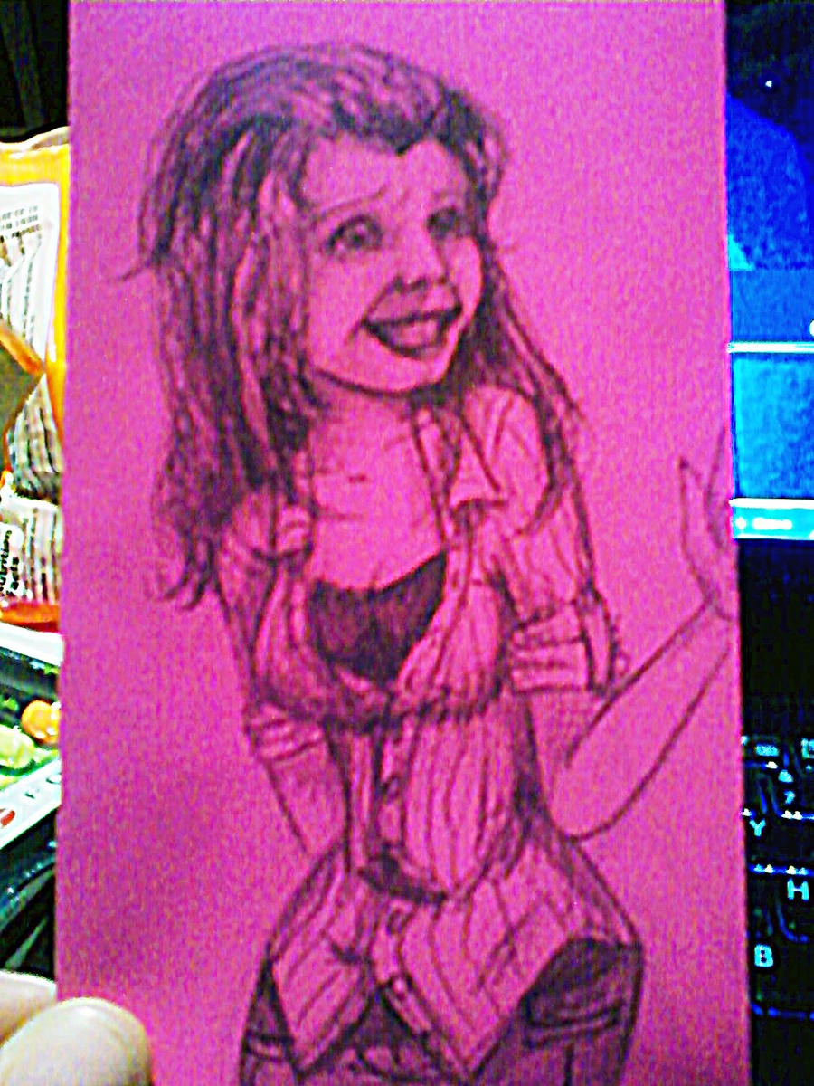 Pink Notecard Girl