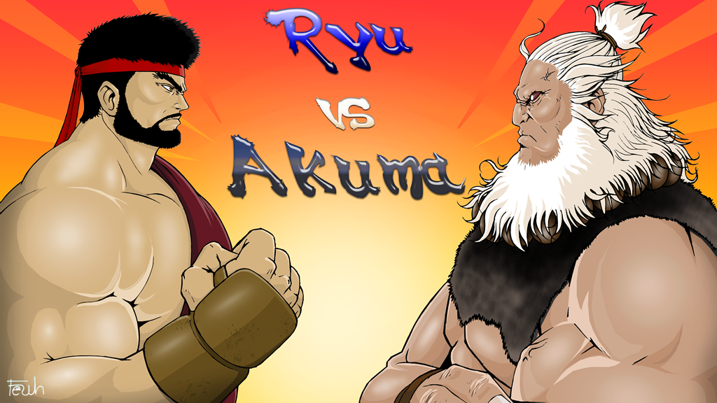 Akuma Ryu Rivalry Ryu vs Akuma SF6 by FeuhArt84 on DeviantArt