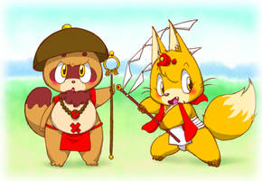 Tanuki and Fox