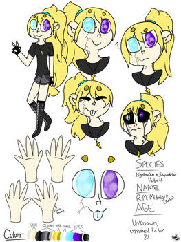 R.M. Midnight's hooman ref sheet (Rose) 