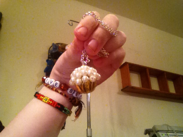 Cupcake necklace.