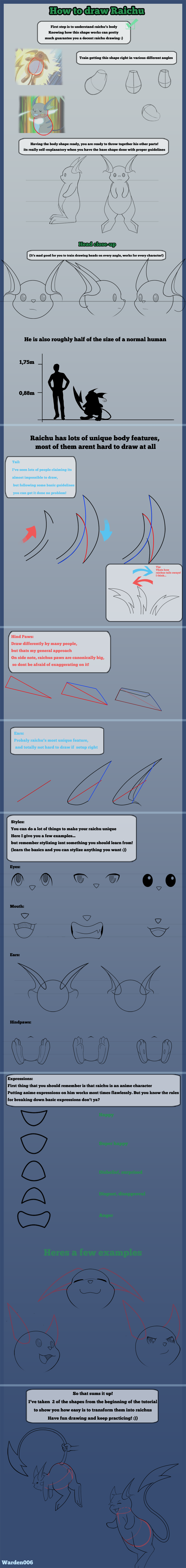 How to draw raichu tutorial