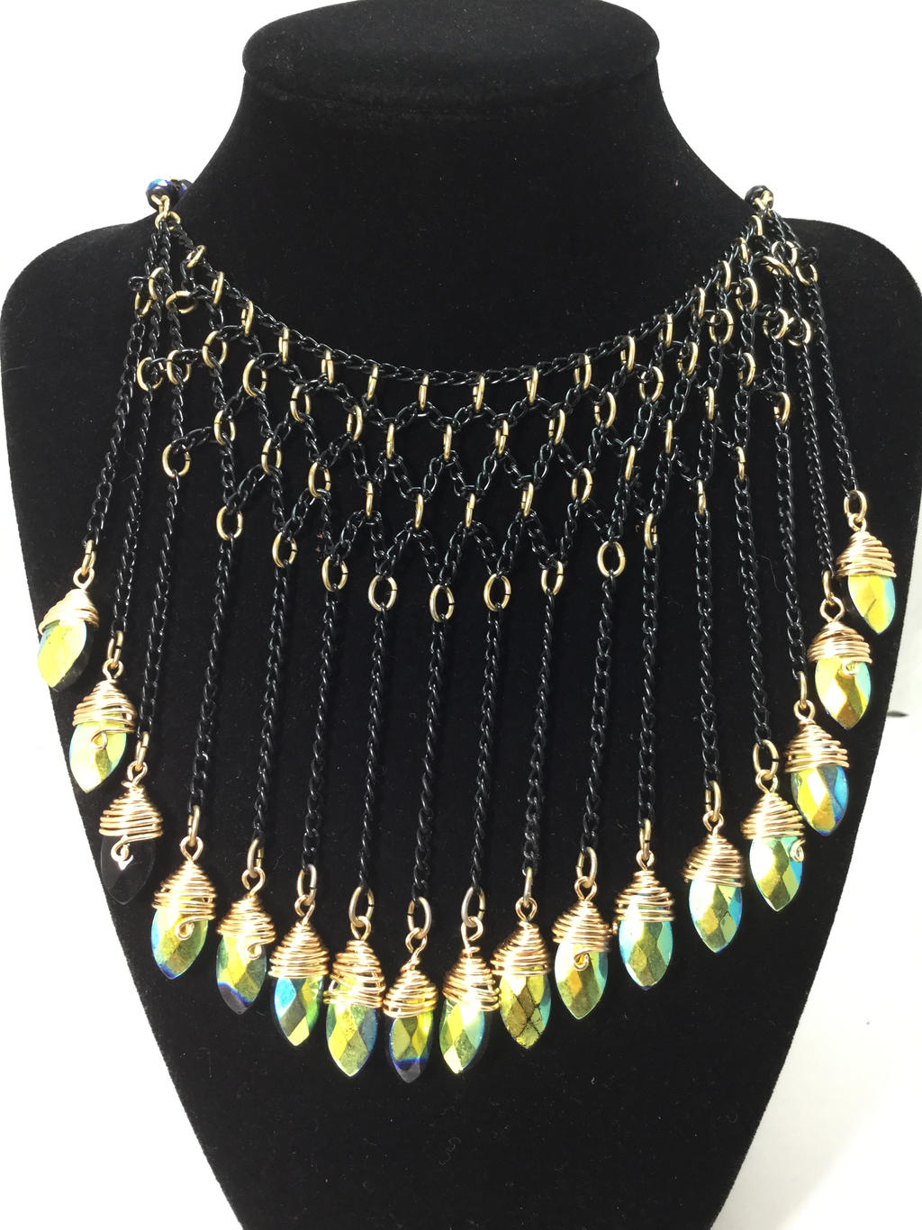 black mesh chain necklace