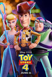 New Toy Story 4 Woody Buzz and Bo Peep Poster 