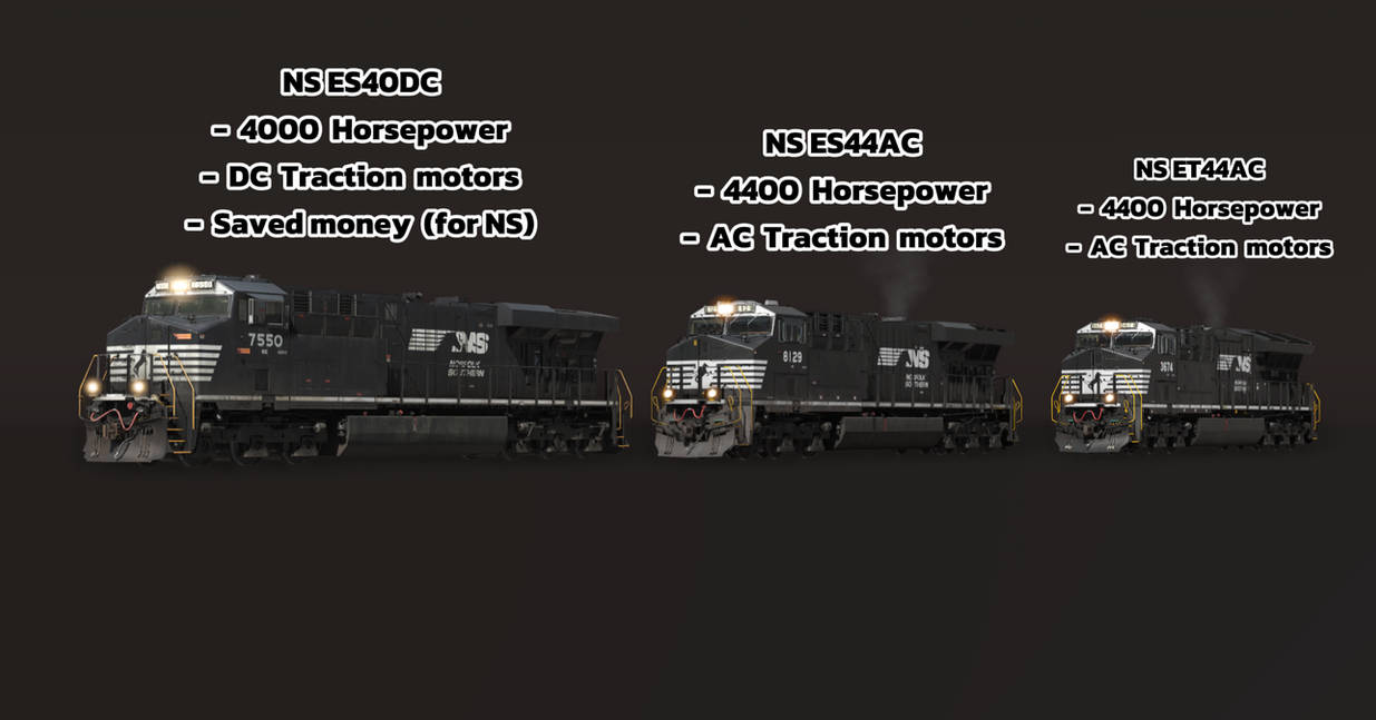 NS ES40DC, ES44AC and ET44AC Difference by TrainzRailfanGam1066 on ...
