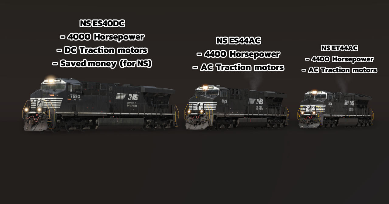 NS ES40DC, ES44AC and ET44AC Difference by TrainzRailfanGam1066 on ...