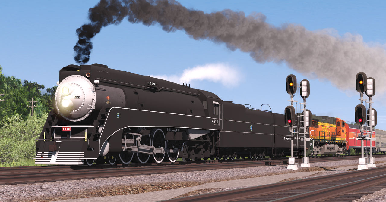 Deviantart Bnsf Train Trainz - SP 4449 on BNSF (2001) by TrainzRailfanGam1066 on DeviantArt