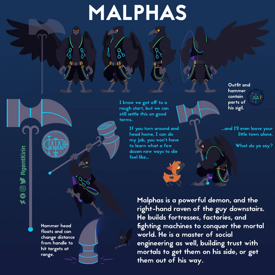 Malphas - Ref Sheet by AgentKirin on DeviantArt