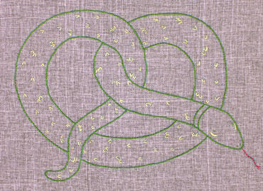 Pretzel Snake embroidery