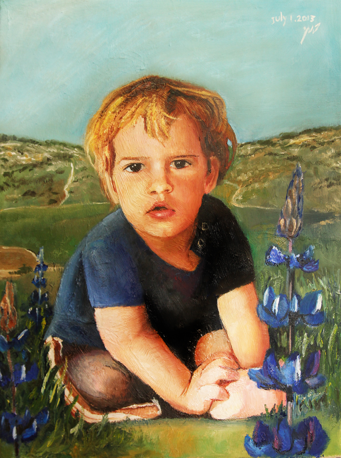 children portrait - oil on canvas