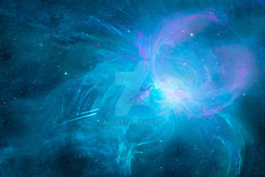 Blue and violet fractal nebula